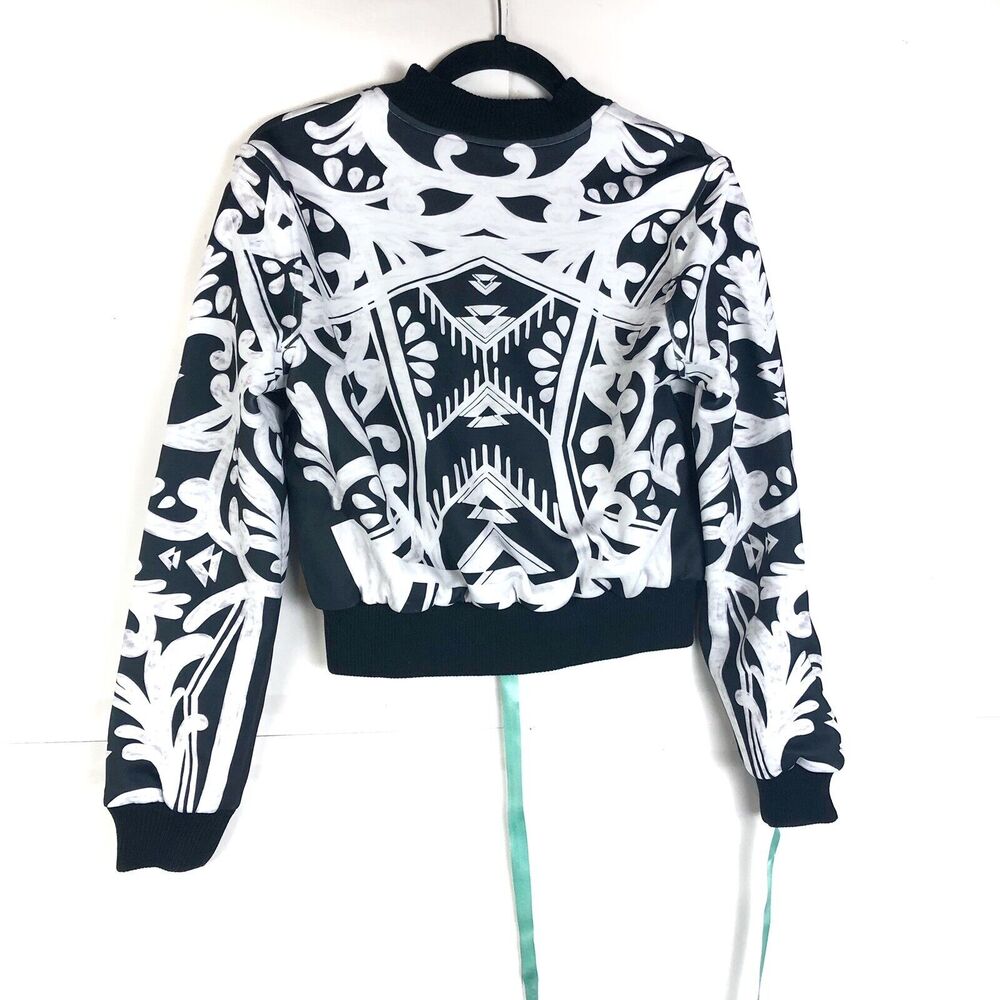 MISTRESS ROCKS “Sugar High” Black White Graphic Bomber Jacket Small - Picture 3 of 7